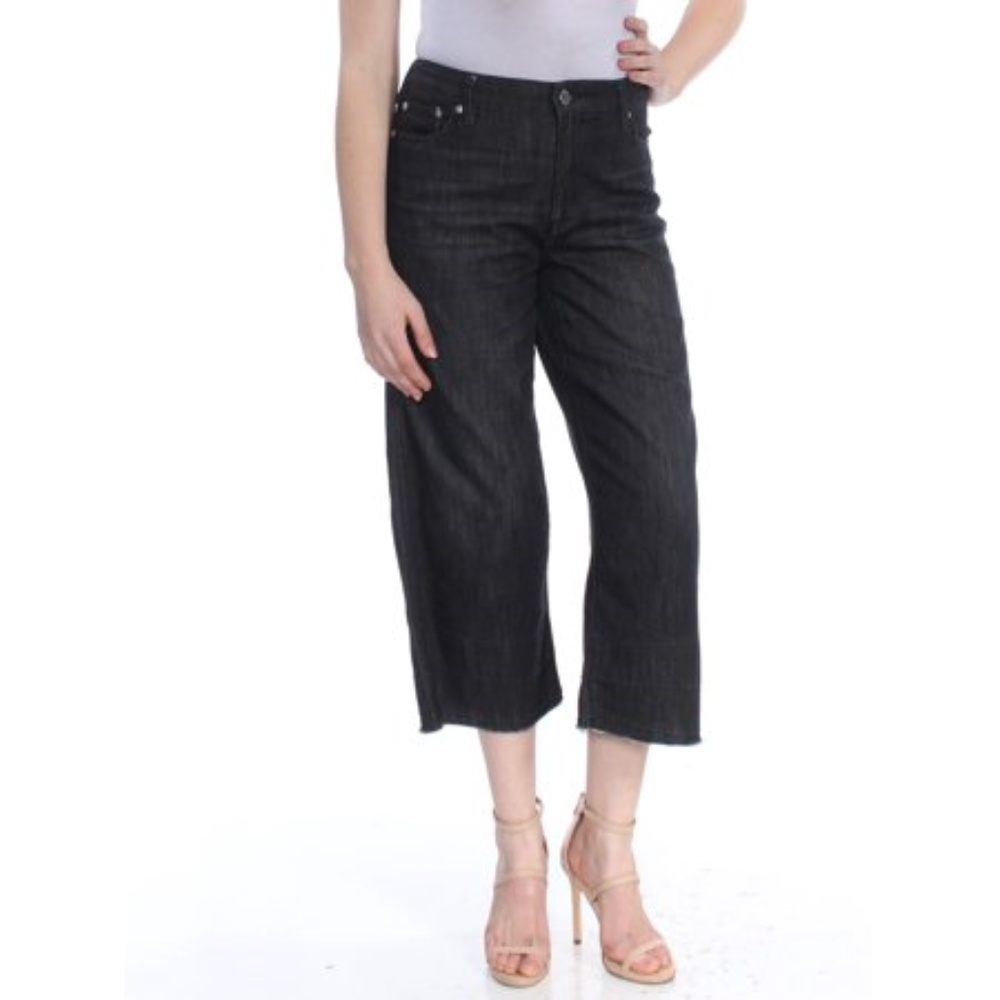NWT Ralph Lauren Black Mid Rise Wide Leg Jeans 4
